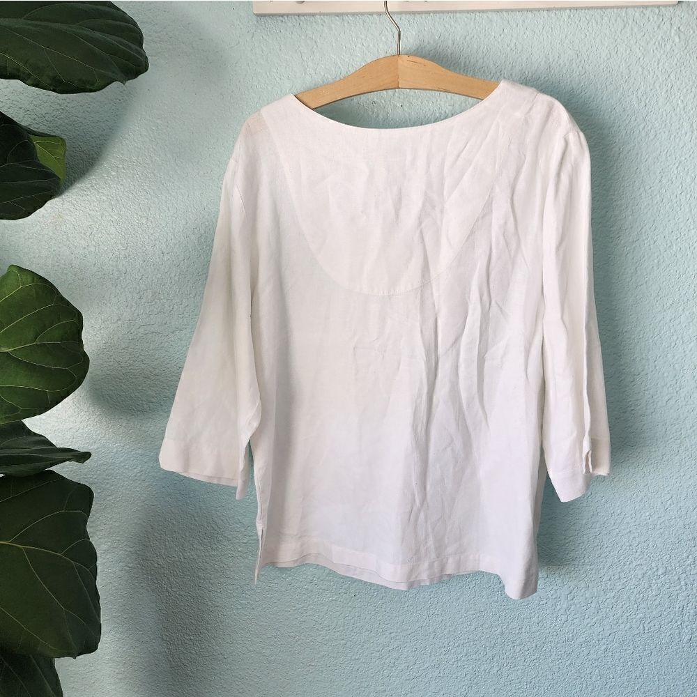 Coldwater creek linen boxi tunic blouse - Picture 6 of 15
